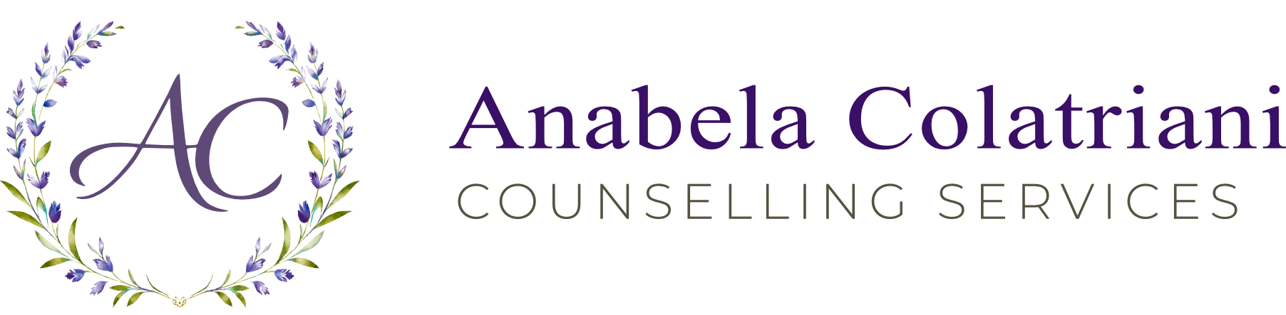 Logo horizontal con fondo transparente sitio web de Anabela Colatriani - Registered Psychotherapist in Ontario